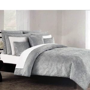 Tahari home - steel blue metallic Duvet cover set